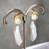 Baroque Keshi Pearl Earrings 14K Filled Hook