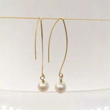 Freshwater Pearl Dangle Earrings 14K Filled Hand Classic Earrings