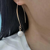 Freshwater Pearl Dangle Earrings 14K Filled Hand Classic Earrings