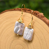 Baroque Pearl Earrings 925 Silver Women's Jewelry