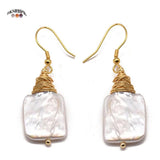 Baroque Pearl Earrings 925 Silver Women's Jewelry