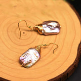 Baroque Pearl Earrings 925 Silver Women's Jewelry