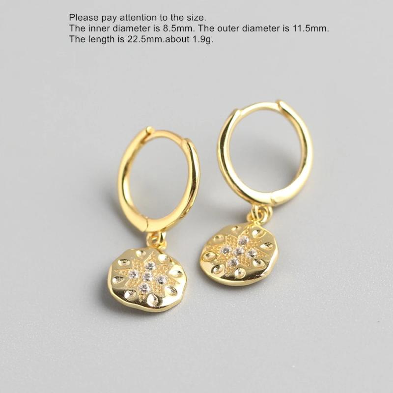 925 Silver Vintage Baroque Studded Oval Drop Earring