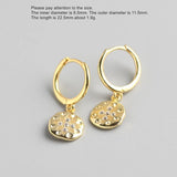 925 Silver Vintage Baroque Studded Oval Drop Earring