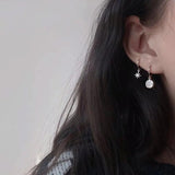 925 Silver Vintage Baroque Studded Oval Drop Earring
