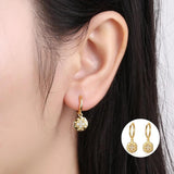 925 Silver Vintage Baroque Studded Oval Drop Earring
