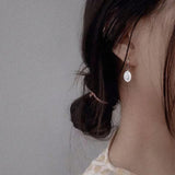 925 Silver Vintage Baroque Studded Oval Drop Earring