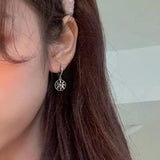 925 Silver Vintage Baroque Studded Oval Drop Earring