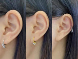 925 Silver Earring Mini Zircon C-Shaped Stud Earring