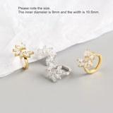 925 Silver Zircon Petal Flower Earring Sweet Women Jewelry