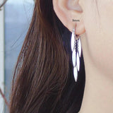 925 Silver Earring Crystal Ball Zircon Pearl Tassel Chain Ear Ring