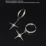 925 Silver Geometric Chain Tassel Earring Lock Drop Ray Cross French Style