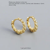 925 Sterling Silver Twist Hollow Ear Ring Geometric Trapezoid Ear Bone