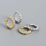 925 Sterling Silver Twist Hollow Ear Ring Geometric Trapezoid Ear Bone