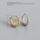 925 Sterling Silver Twist Hollow Ear Ring Geometric Trapezoid Ear Bone