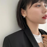 925 Sterling Silver Twist Hollow Ear Ring Geometric Trapezoid Ear Bone