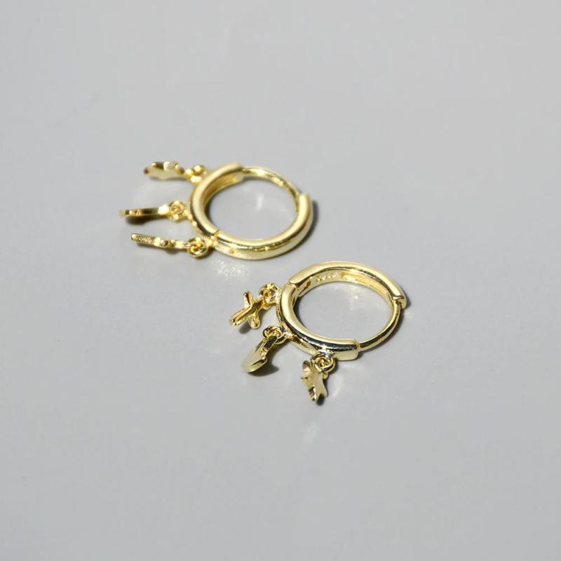 925 Silver Star Moon Cross Earring Tassel Drop Ear Jewelry