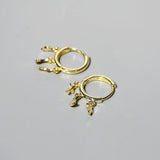 925 Silver Star Moon Cross Earring Tassel Drop Ear Jewelry