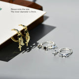 925 Silver Star Moon Cross Earring Tassel Drop Ear Jewelry