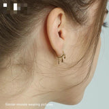 925 Silver Star Moon Cross Earring Tassel Drop Ear Jewelry
