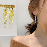 925 Silver Star Moon Cross Earring Tassel Drop Ear Jewelry