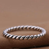 925 Sterling Silver European Twist Stackable Rings