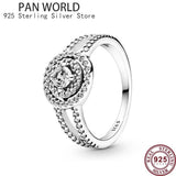 925 Silver Three Ring Intertwined Snake Texture Snowflake Women's Pan Ring