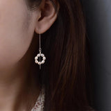 925 Silver Chain Long Earrings Freshwater Pearl Jewelry for Women