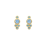 925 Sterling Silver Red CZ Earrings Minimal Delicate Dots Studs