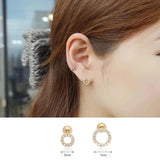 925 Silver Circle Zircon Stud Earring Wild Personality Female Jewel
