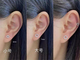 925 Silver Circle Zircon Stud Earring Wild Personality Female Jewel