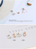 925 Silver Circle Zircon Stud Earring Wild Personality Female Jewel