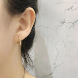 925 Sterling Silver Cross Drop Earring Zircon Ear Ring French Style