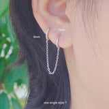925 Silver Zircon Bow Circle Star Earrings
