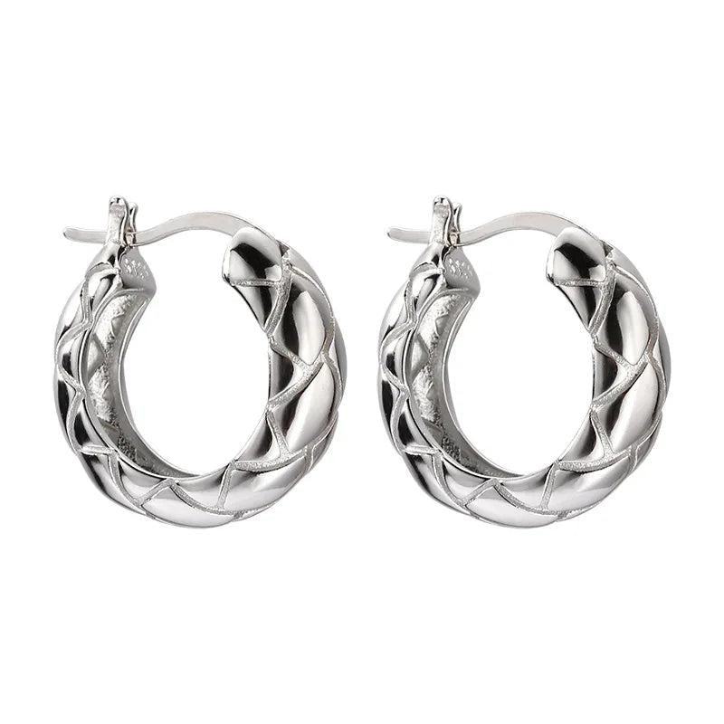 925 Silver Wide Oval Ear Ring Big Earring
