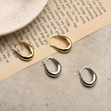 925 Silver Wide Oval Ear Ring Big Earring