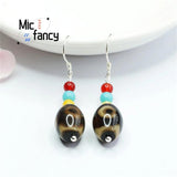 S925 Silver Three-eye Tianzhu Ear Hook Earring Fine Jewelry Gift