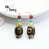 S925 Silver Three-eye Tianzhu Ear Hook Earring Fine Jewelry Gift