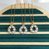 Freshwater Pearl Necklace Mini Pearl Jewelry Wreath Pendant Chain