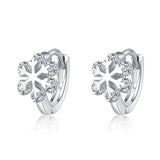 925 Silver Crystal Pendant Eardrop Earrings with Austrian Snowflake Crystals