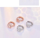 925 Silver Crystal Pendant Eardrop Earrings with Austrian Snowflake Crystals