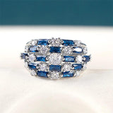 925 Silver Rings Women 5a Zircon Engagement Fine Jewerly Size 6-10