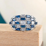 925 Silver Rings Women 5a Zircon Engagement Fine Jewerly Size 6-10