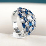 925 Silver Rings Women 5a Zircon Engagement Fine Jewerly Size 6-10