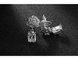 Rose Crystal Chain Earrings Austrian Wedding Charm Women