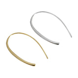 925 Silver U Shape Women Hoop Earrings Minimalist Style