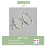 925 Silver U Shape Women Hoop Earrings Minimalist Style