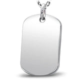 925 Silver Male Big Pendant Smooth Flat Bullion Punk Necklace