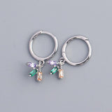 S925 Silver Zircon Hoop & Stud Earrings Set for Women