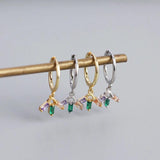 S925 Silver Zircon Hoop & Stud Earrings Set for Women